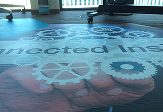 Bodengrafik Folie, Druckfolie, Asphaltfolie bedruckt, Bodenaufkleber