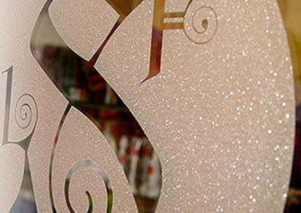 Glasdekorfolie, bedruckte Milchglasfolie, Sichtschutzfolie