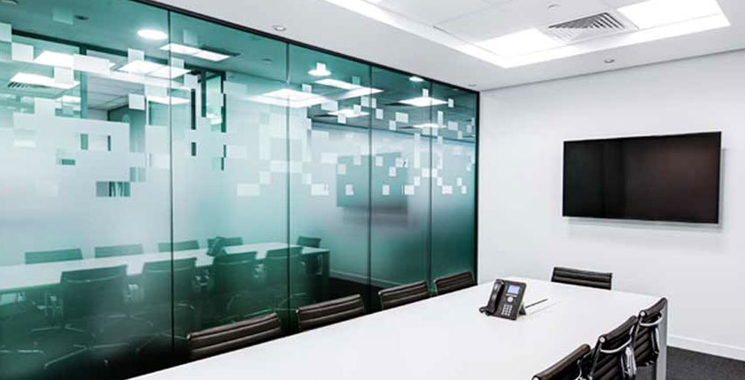 Glasdekorfolie, bedruckte Milchglasfolie, Sichtschutzfolie