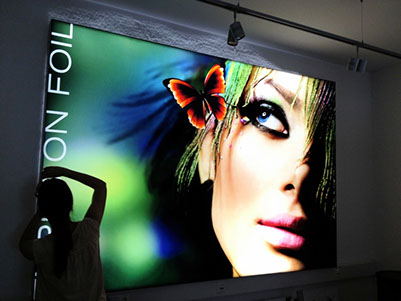 Slimbox, Lightbox, Stoffdruck, Durchleuchtung, slimframe, Digitaldruck Stoffdruck