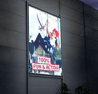 Liftsystem Fassadenwerbung