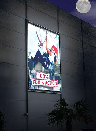 Liftsystem Fassadenwerbung